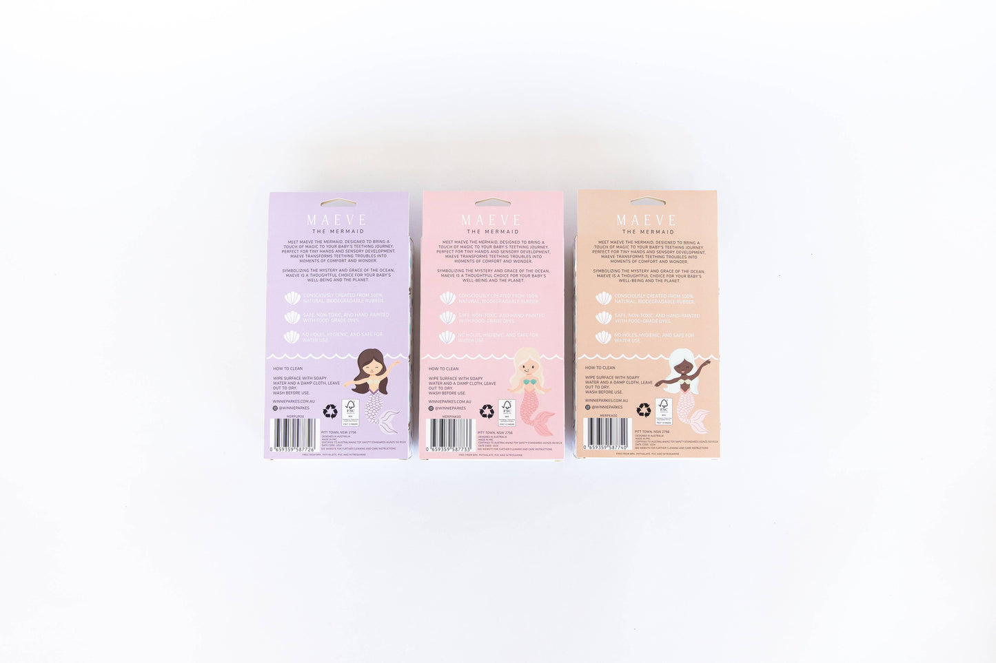 Damaged box Maeve the Mermaid Natural Rubber Teether (peach)