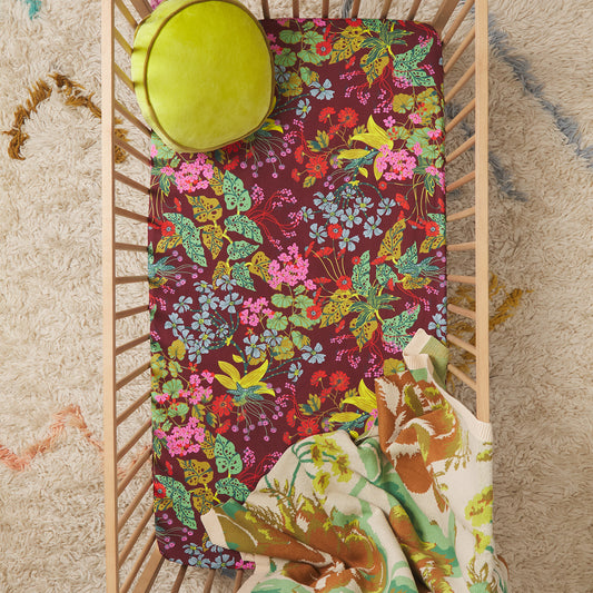 Genevieve | Cotton Cot Sheet (Mahogany)