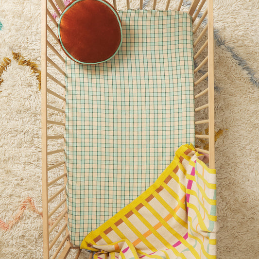 Marquis | Linen Cot Sheet (Jade)